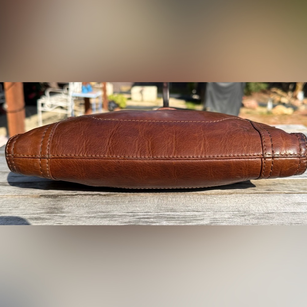 Frye Melissa Zip Crossbody Bag Cognac - Picture 3 of 12